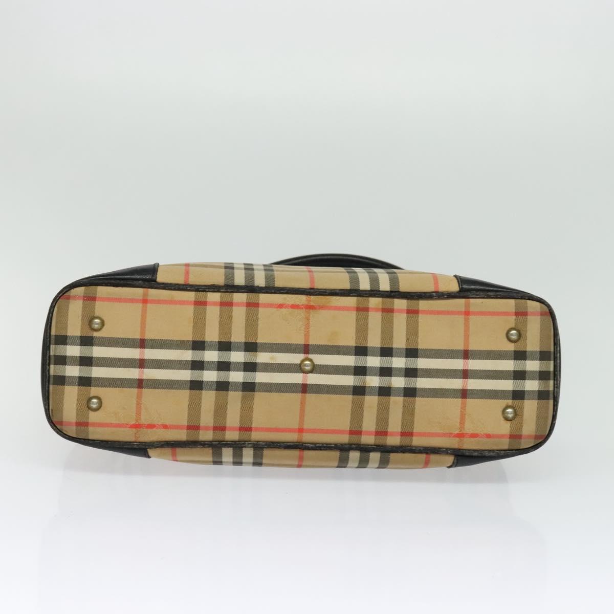 Burberrys Nova Check Tote Bag Canvas Beige Gold