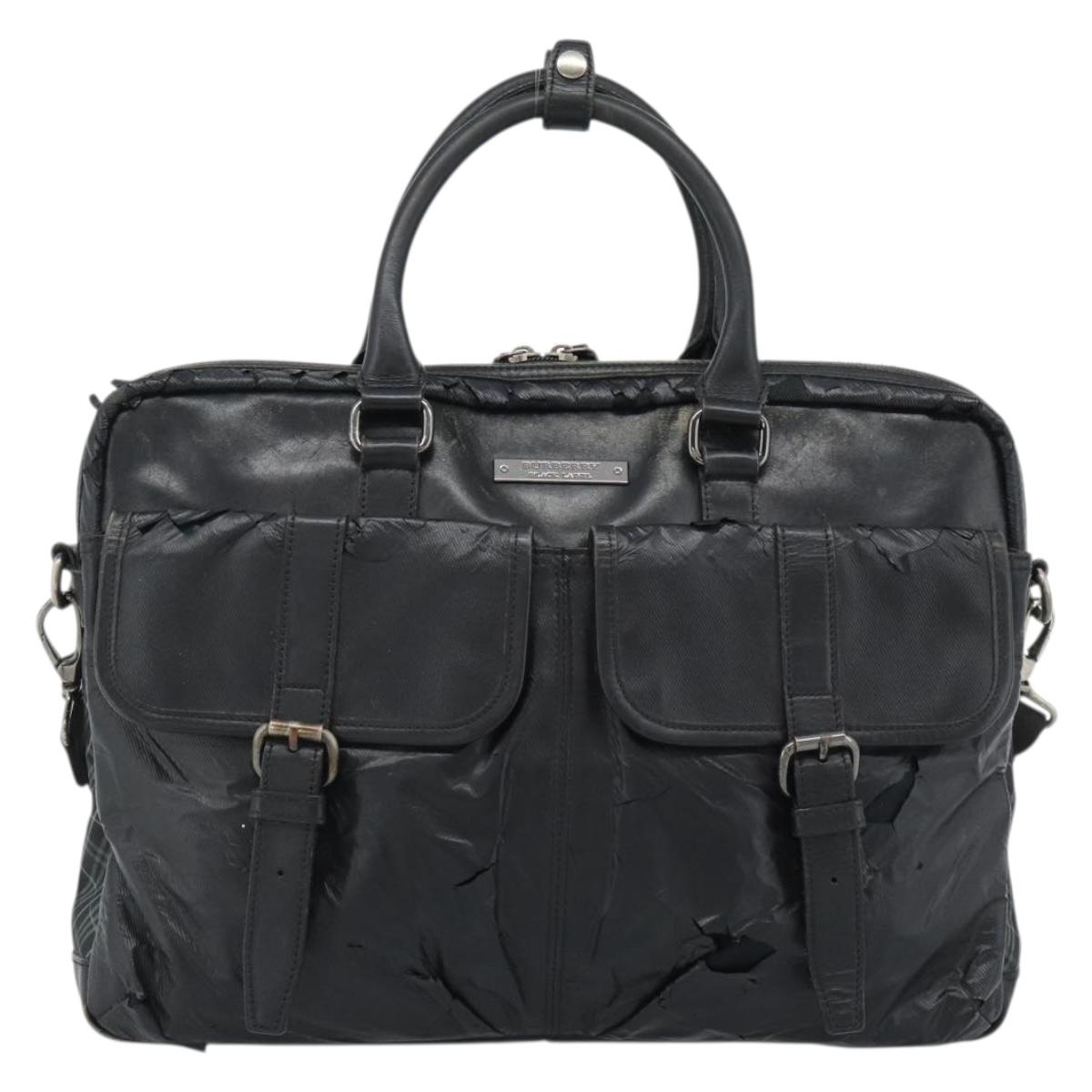 Burberrys Shoulder Bag Leather Black