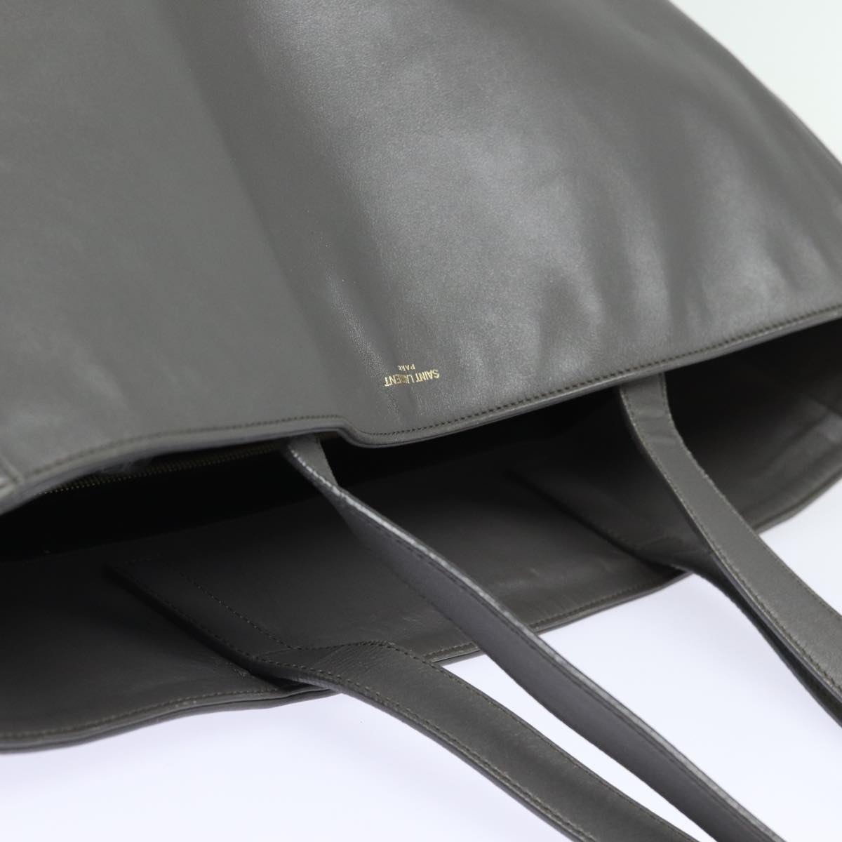 SAINT LAURENT Tote Bag Leather Gray