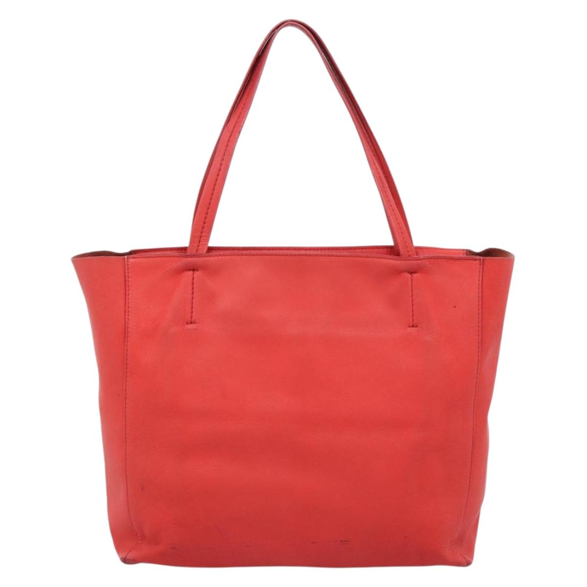 CELINE Tote Bag Leather Red