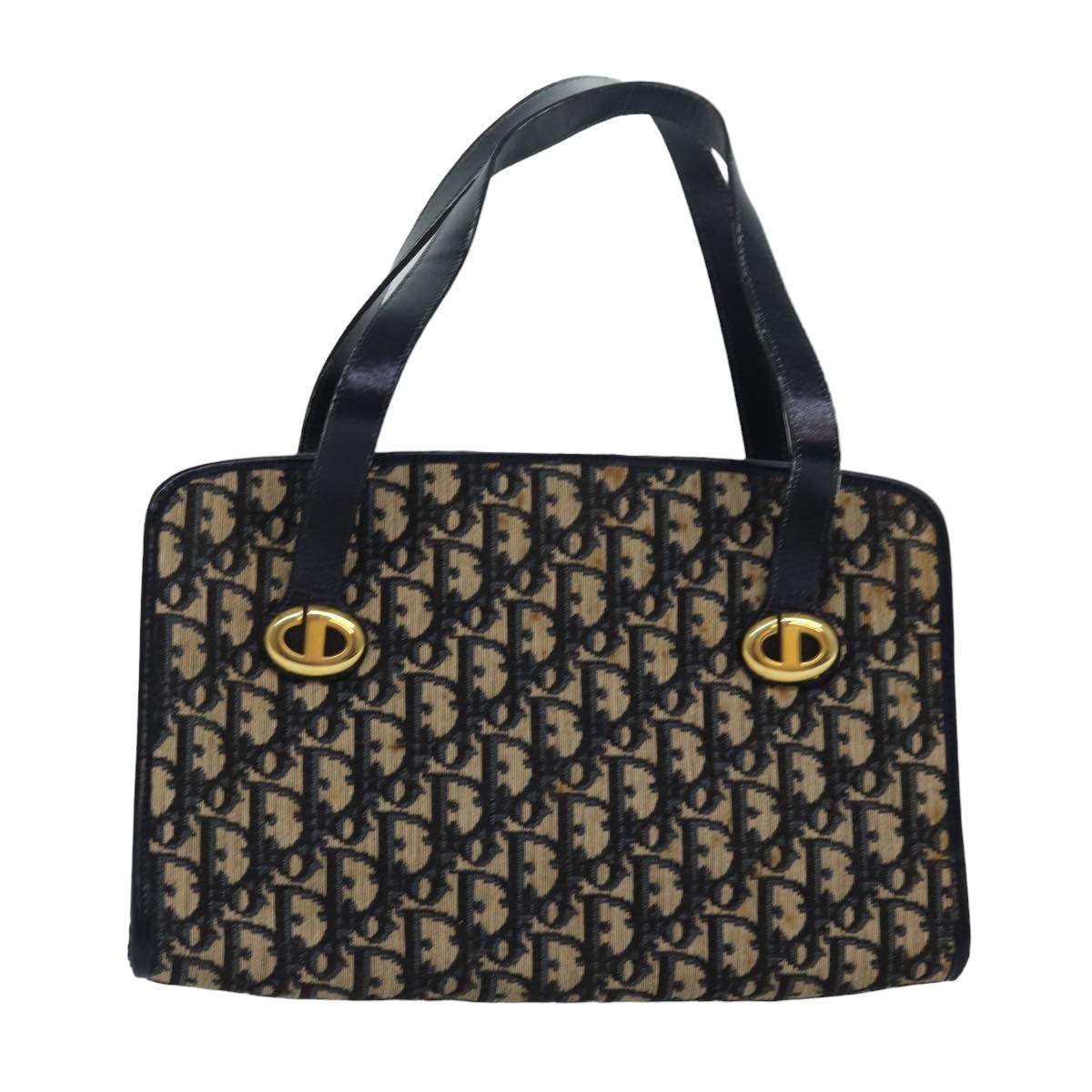 Christian Dior Trotter Canvas Hand Bag Canvas Navy