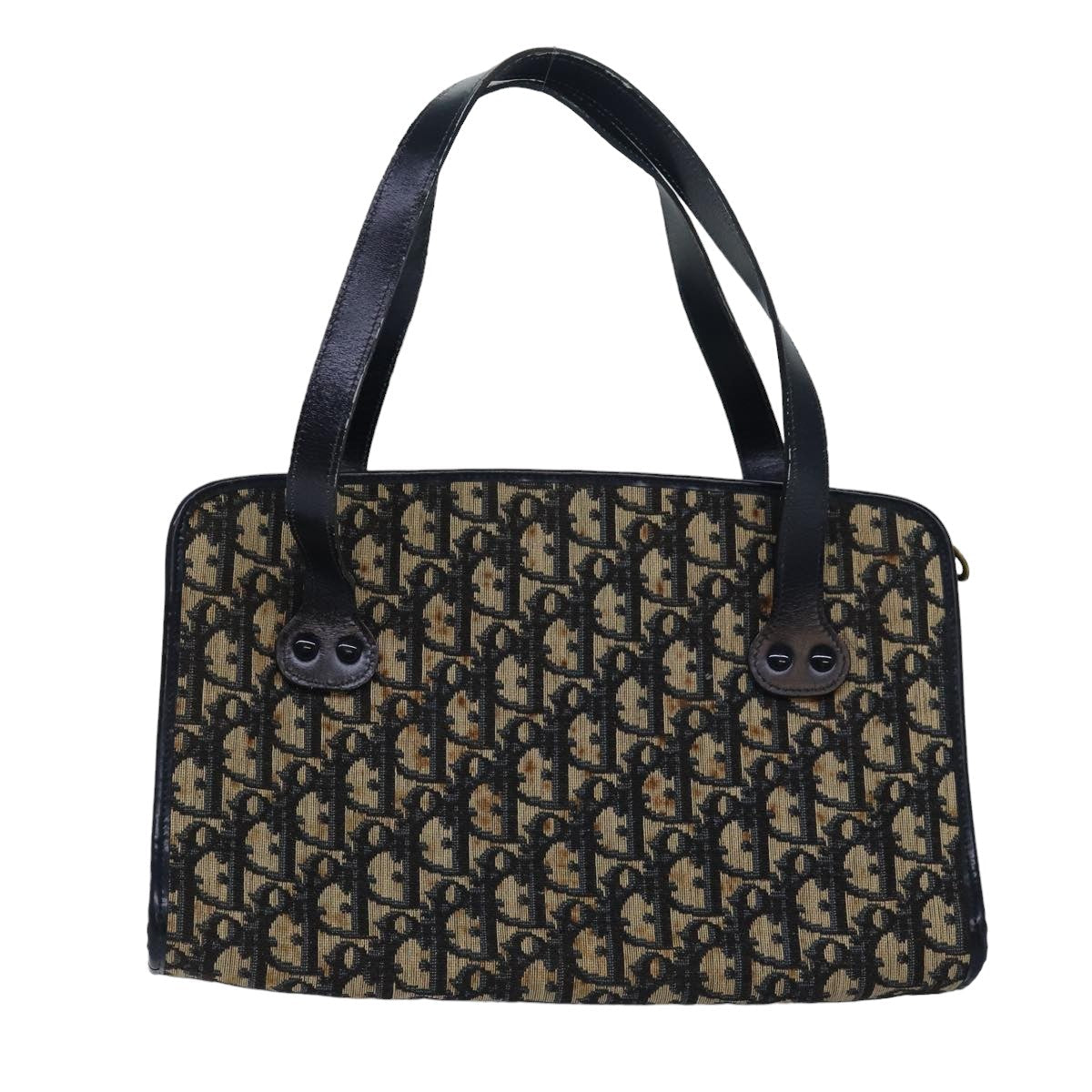 Christian Dior Trotter Canvas Hand Bag Canvas Navy