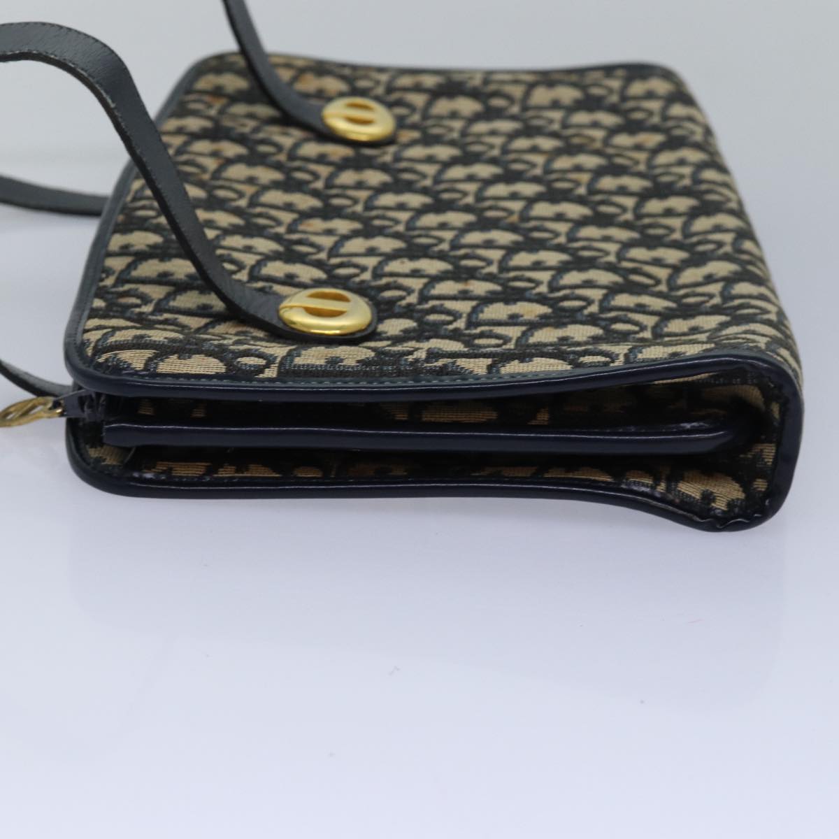 Christian Dior Trotter Canvas Hand Bag Canvas Navy