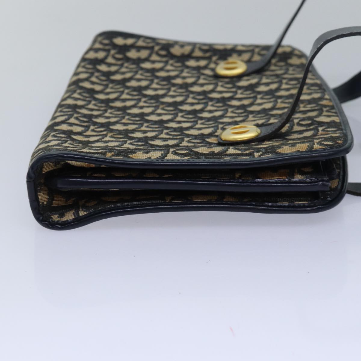 Christian Dior Trotter Canvas Hand Bag Canvas Navy