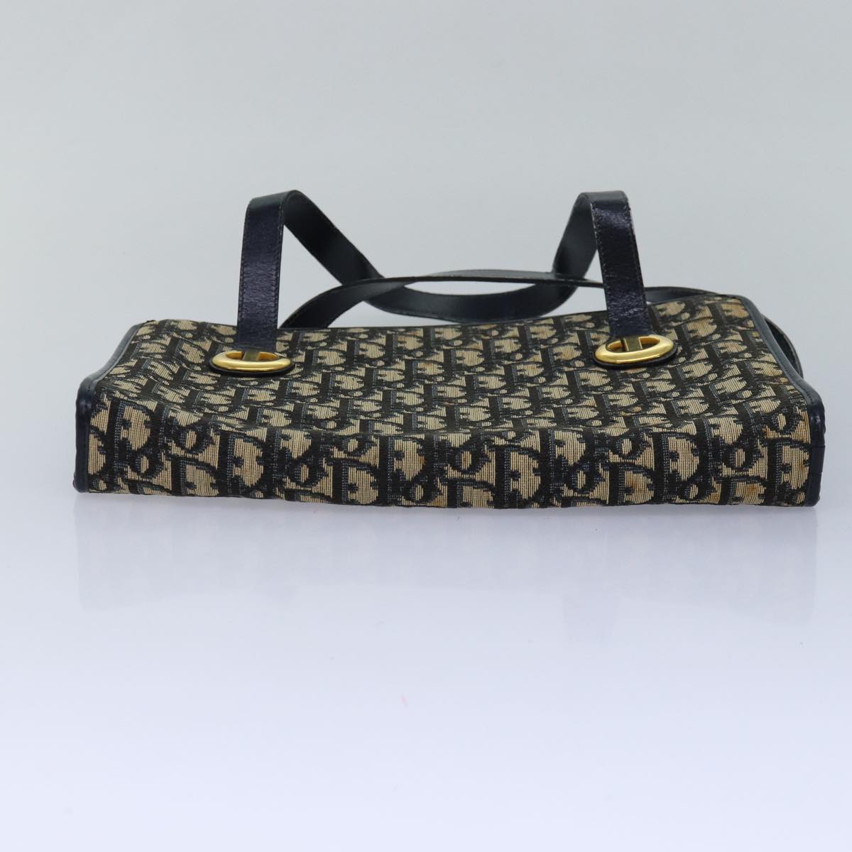 Christian Dior Trotter Canvas Hand Bag Canvas Navy