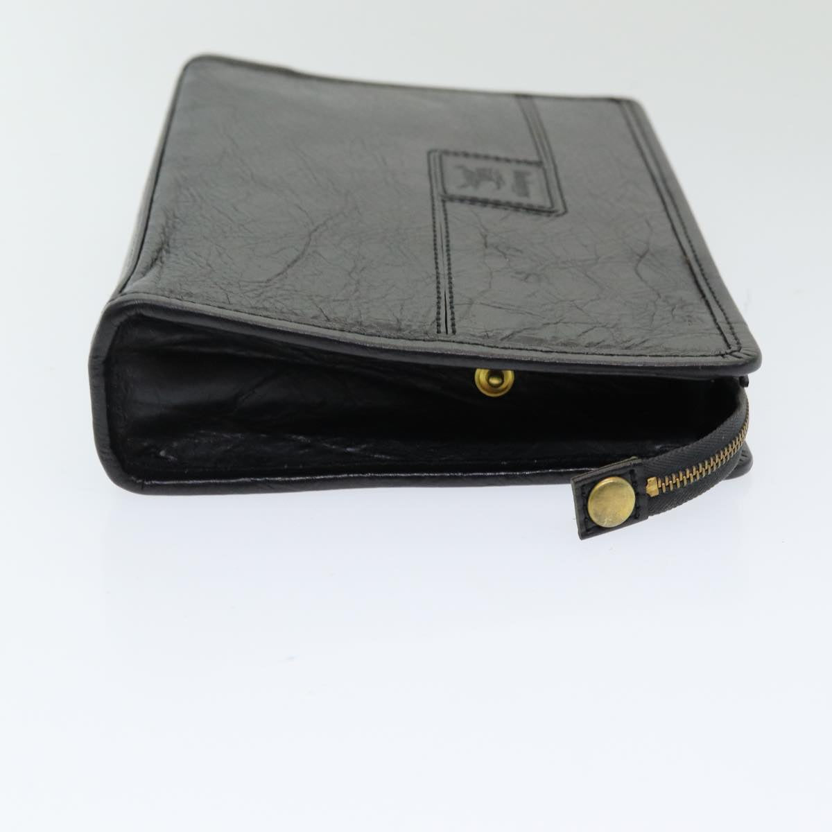 Burberrys Clutch Bag Leather Black