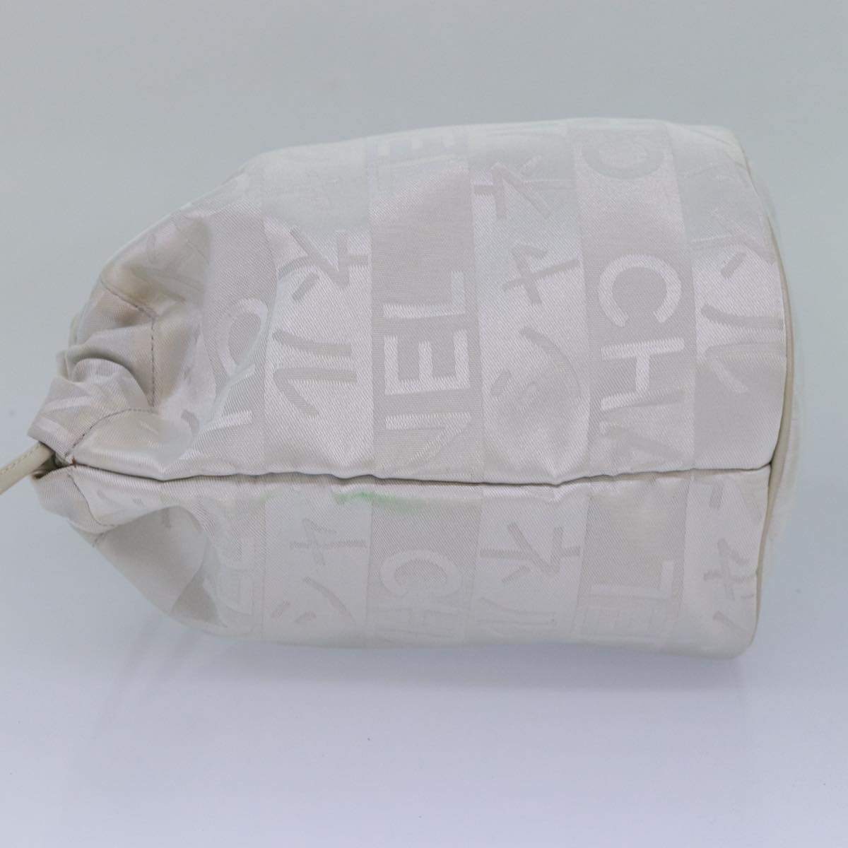 CHANEL Purse Pouch Canvas White CC