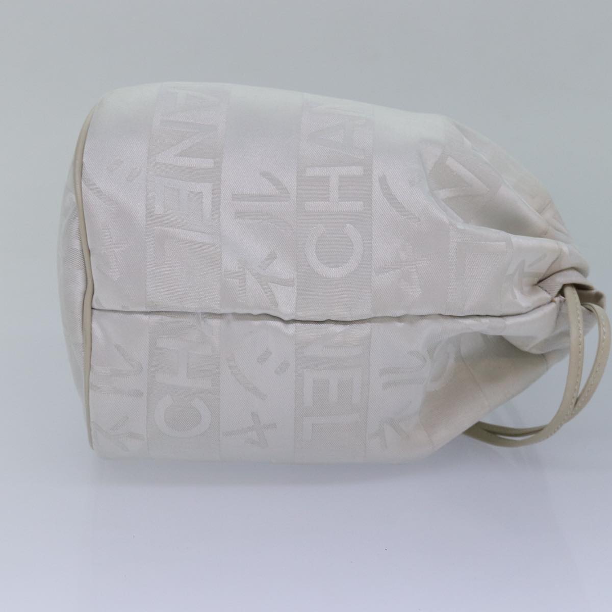 CHANEL Purse Pouch Canvas White CC