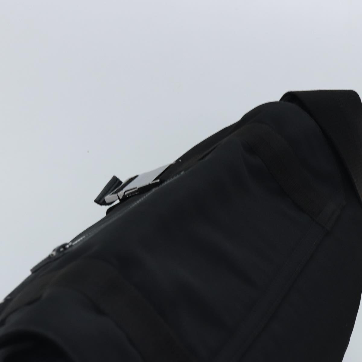 GUCCI Shoulder Bag Nylon Black Silver 122374