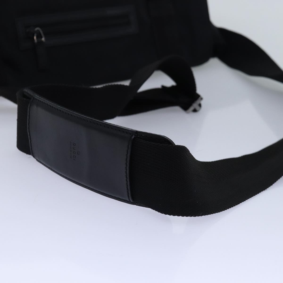 GUCCI Shoulder Bag Nylon Black Silver 122374