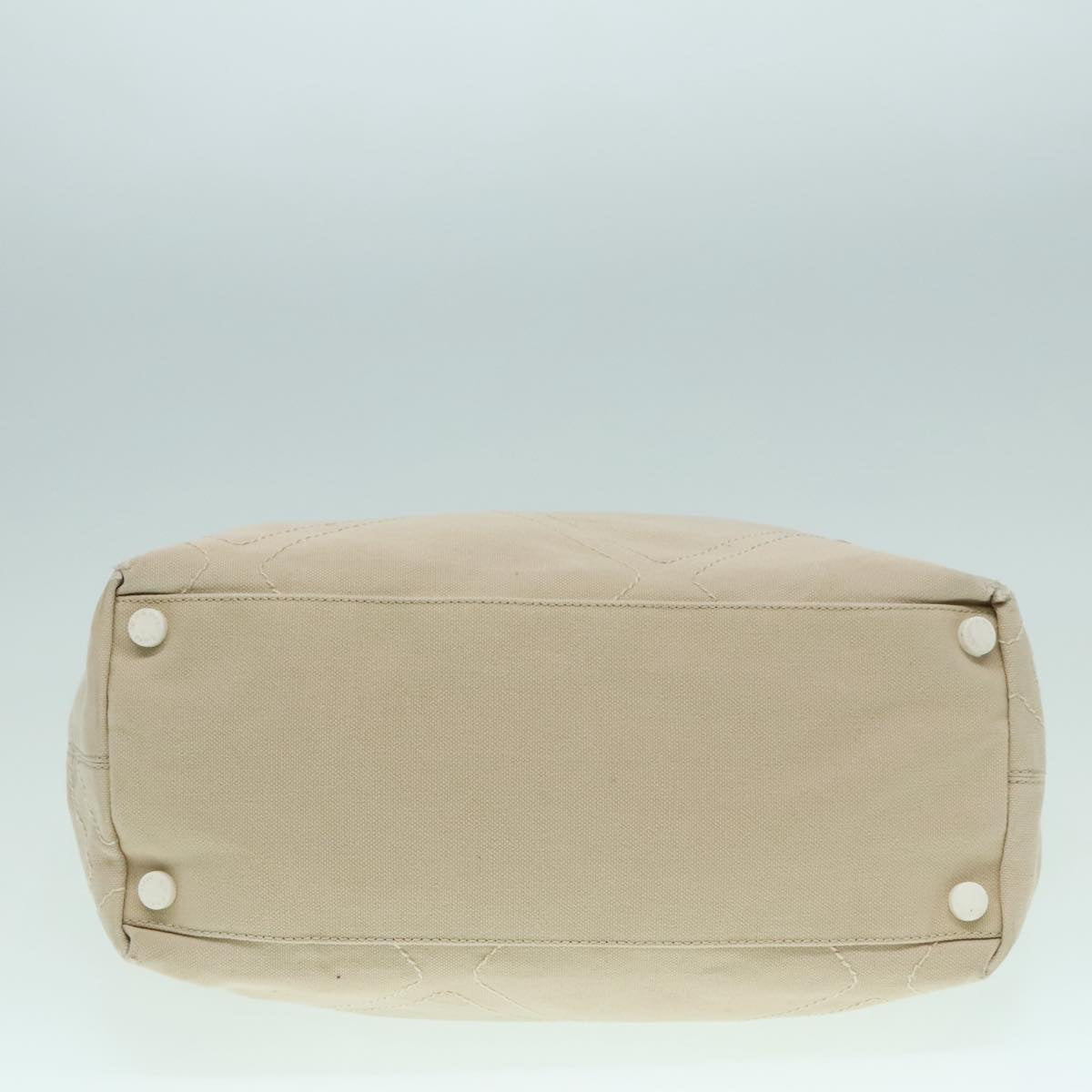 CHANEL COCO Mark Tote Bag Canvas Beige Silver CC