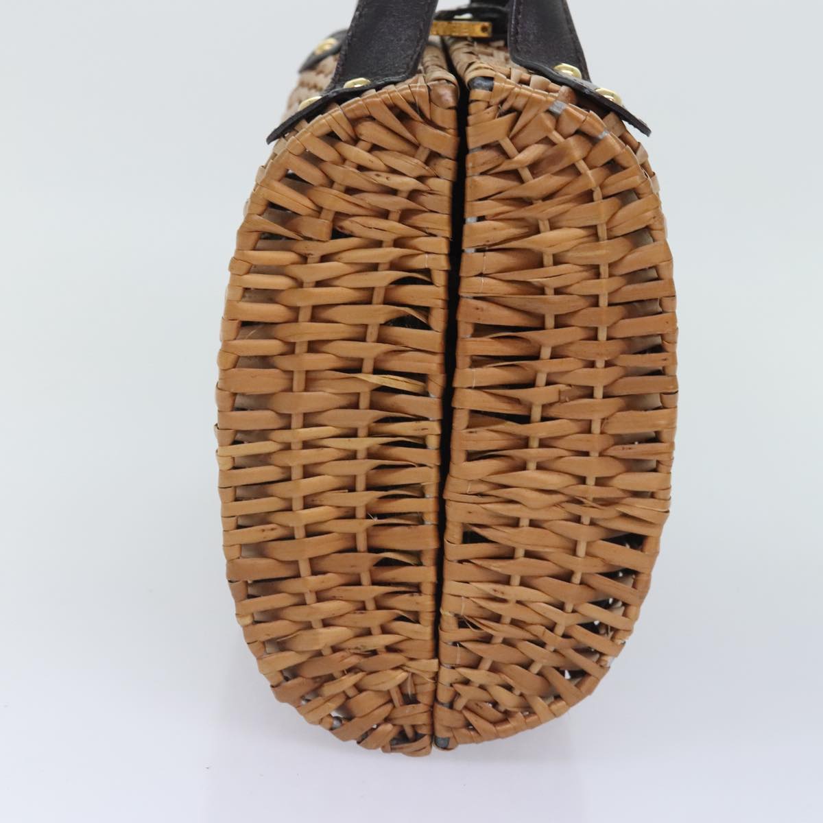 FENDI Hand Bag Wood Beige Gold