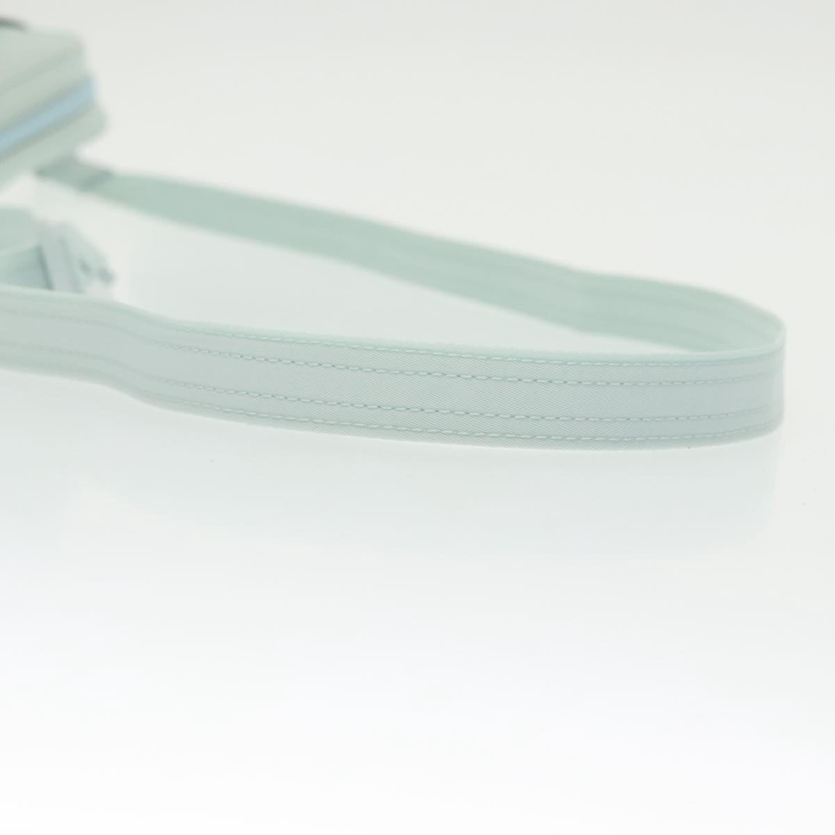 FENDI Shoulder Bag Nylon Light Blue Silver