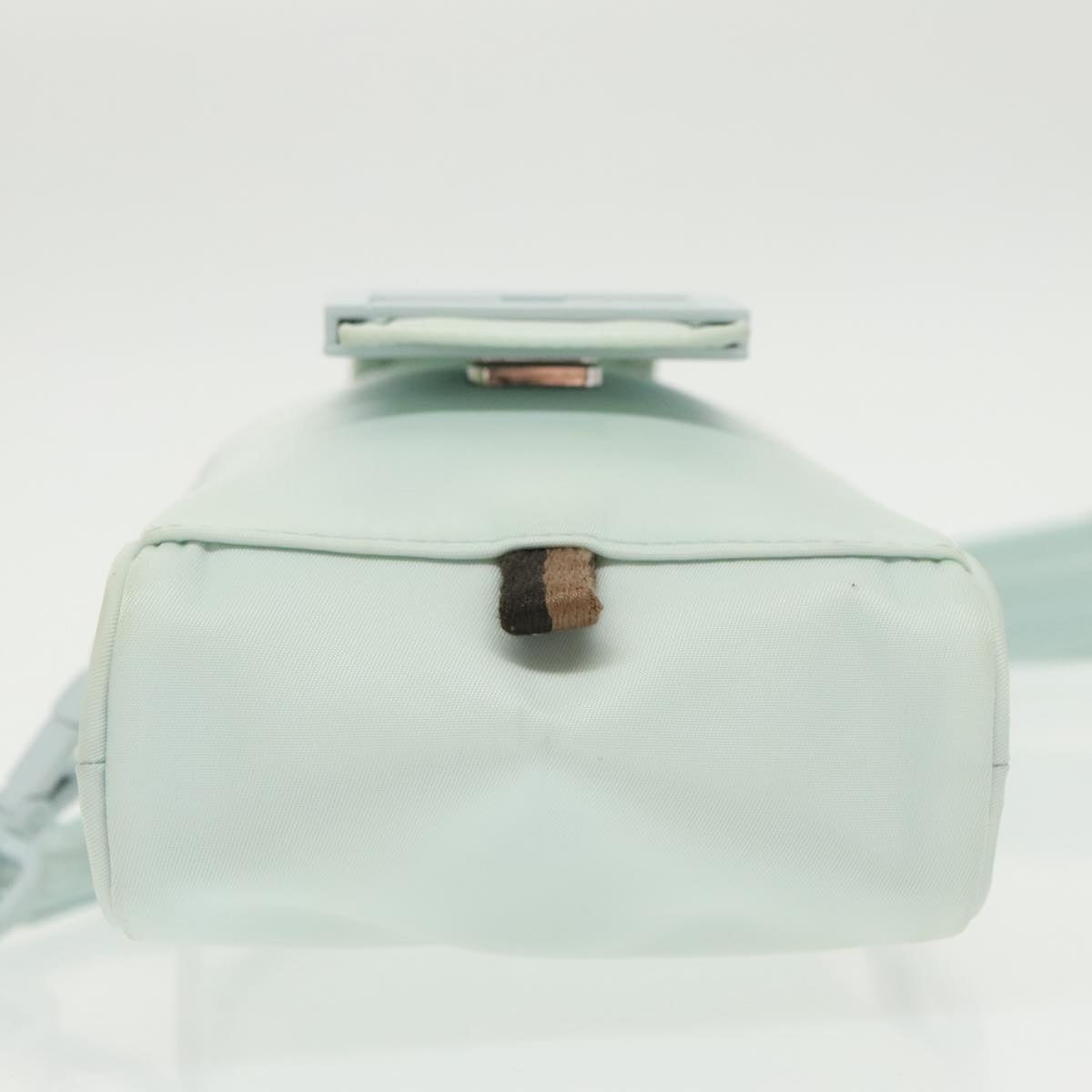 FENDI Shoulder Bag Nylon Light Blue Silver