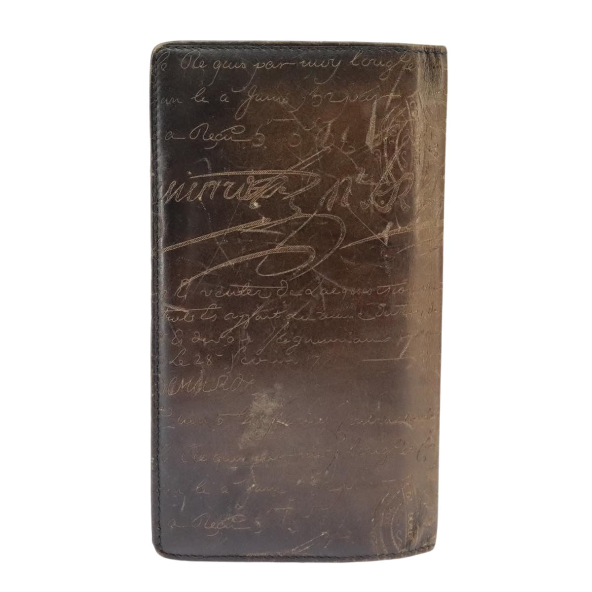 Berluti Calligraphy Long Wallet Leather Brown