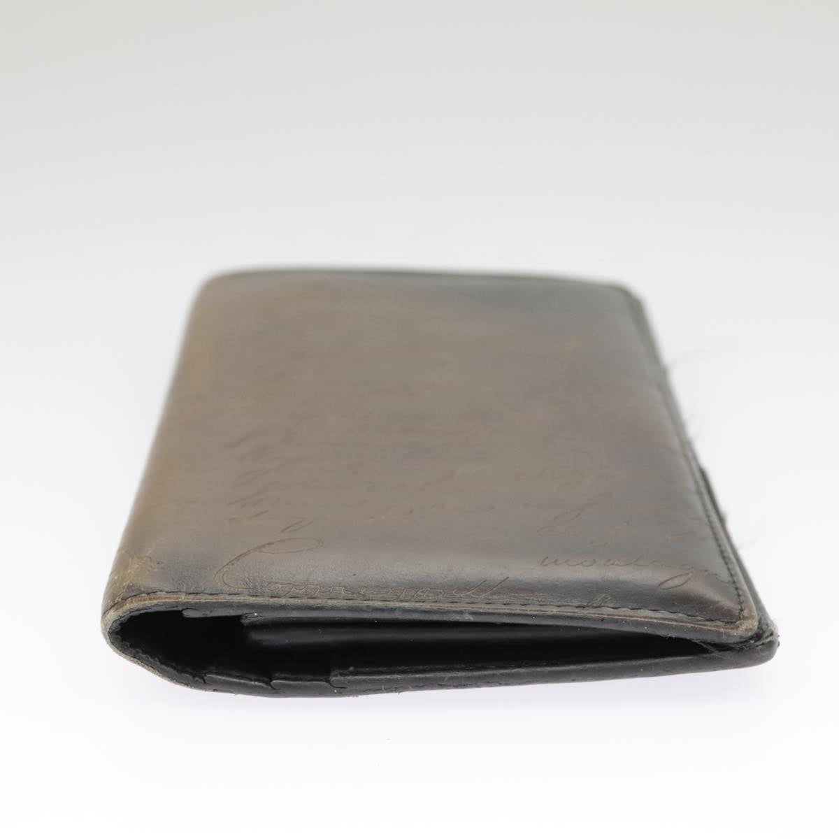 Berluti Calligraphy Long Wallet Leather Brown