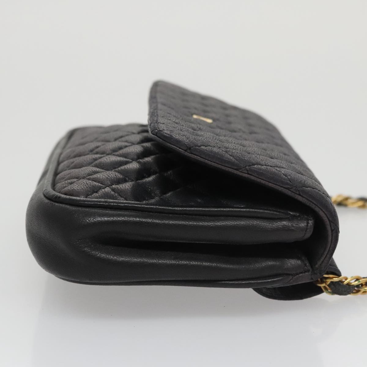 BALLY Shoulder Bag Leather Navy Gold
