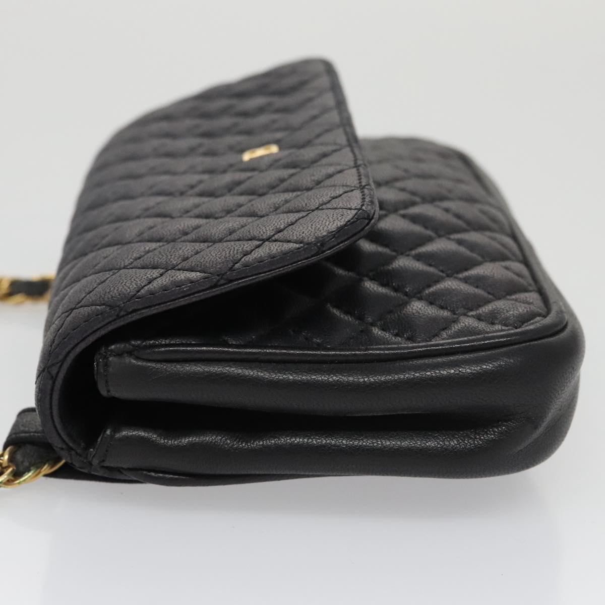 BALLY Shoulder Bag Leather Navy Gold