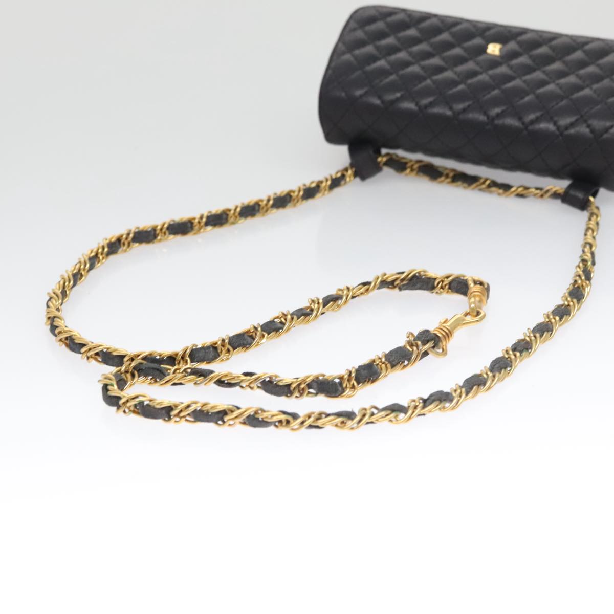 BALLY Shoulder Bag Leather Navy Gold