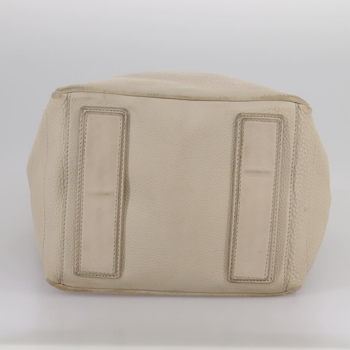 CELINE Hand Bag Leather Beige Gold