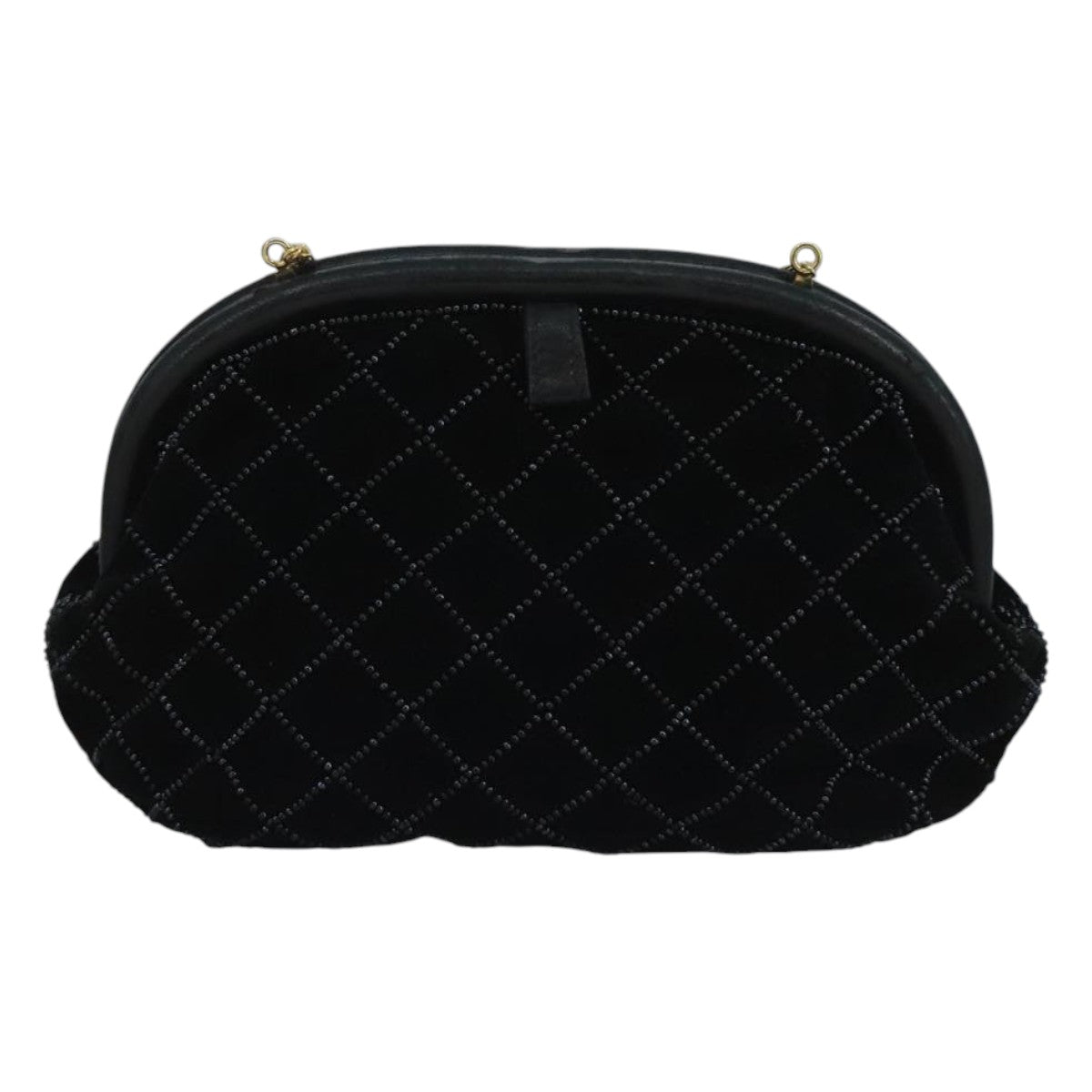 BALLY Chain Shoulder Bag Velor Black
