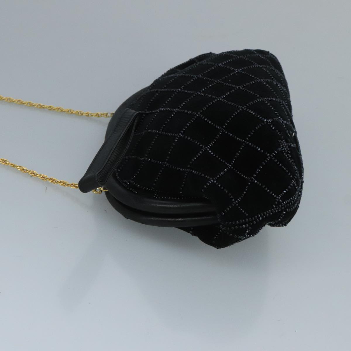 BALLY Chain Shoulder Bag Velor Black