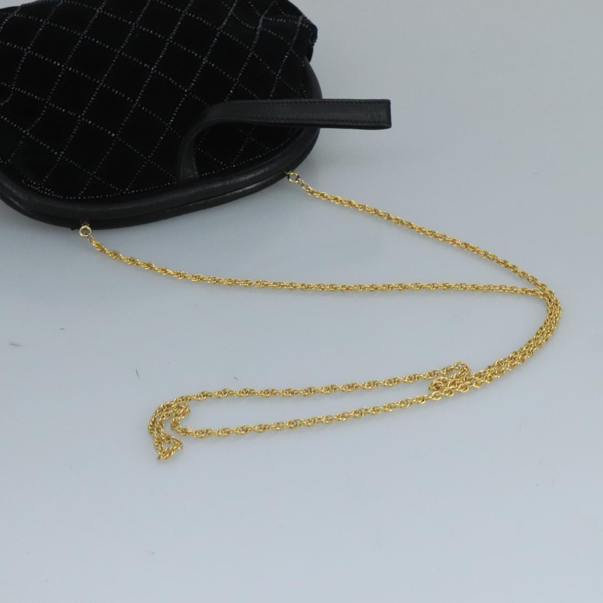 BALLY Chain Shoulder Bag Velor Black
