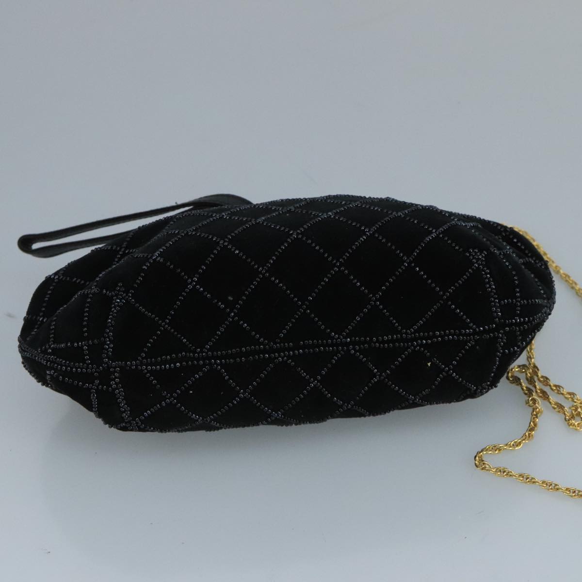 BALLY Chain Shoulder Bag Velor Black