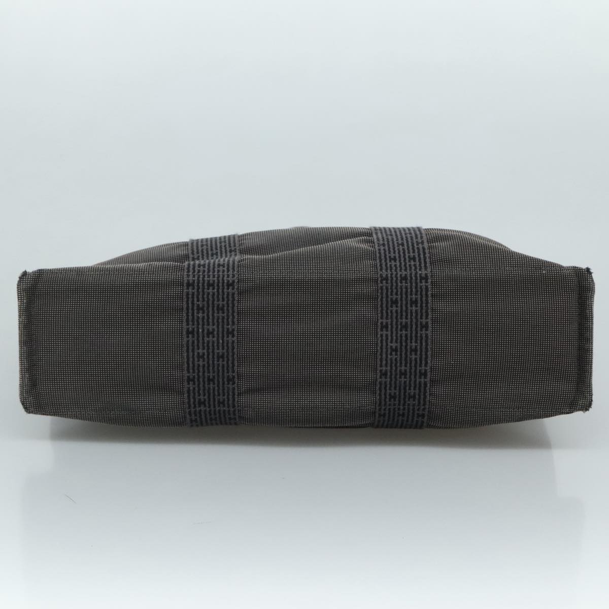HERMES Her Line MM Hand Bag Canvas Gray Silver