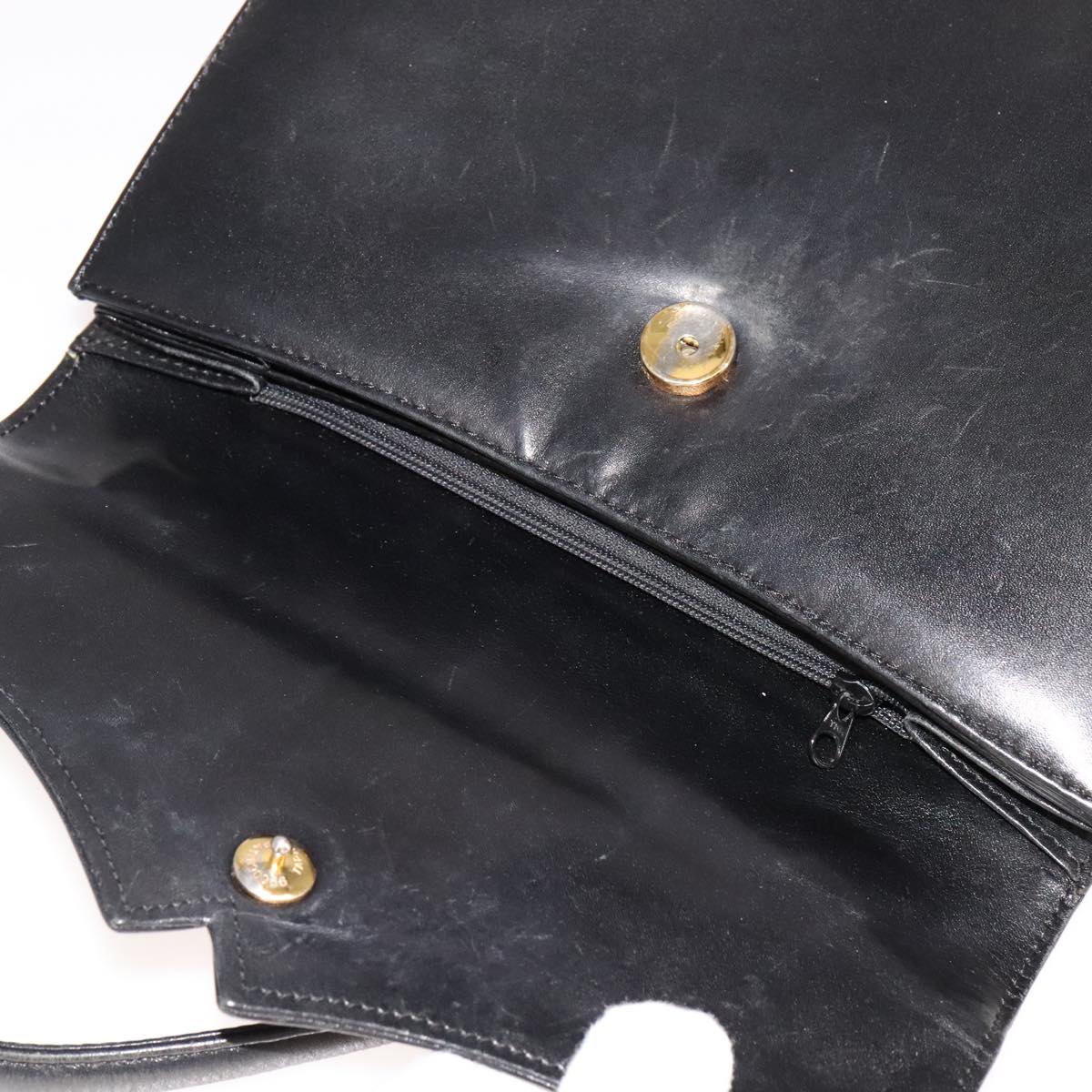 GIVENCHY Hand Bag Leather Black Gold