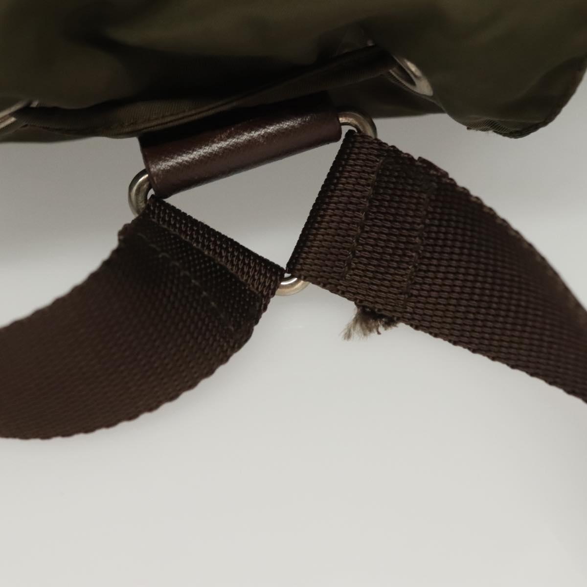 PRADA Backpack Nylon Khaki Silver
