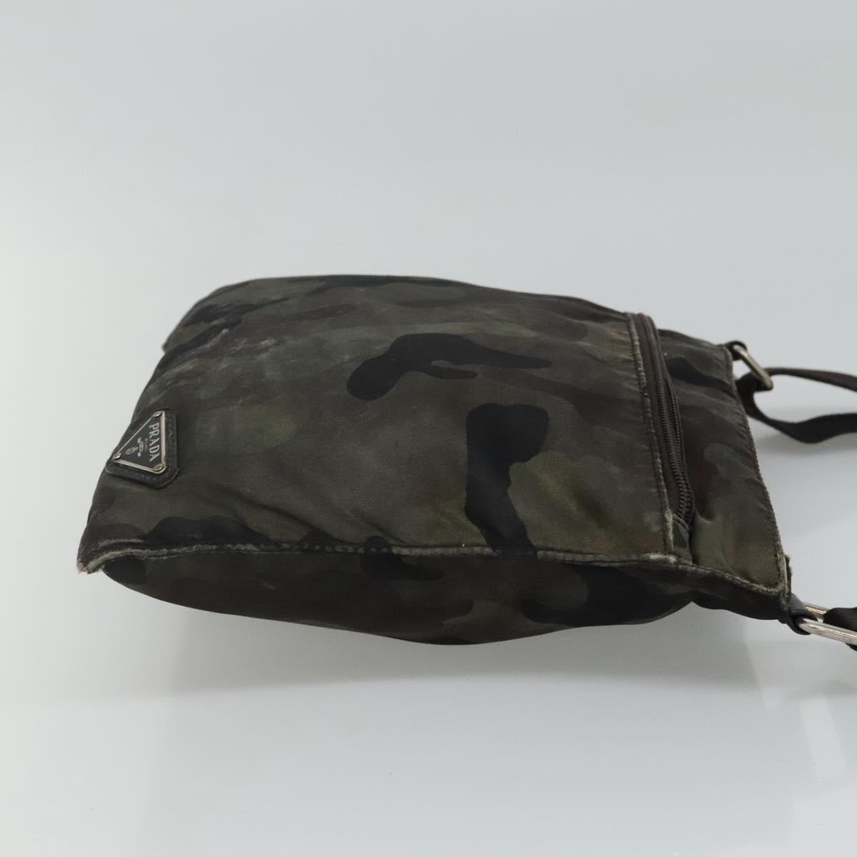 PRADA Shoulder Bag Nylon Khaki Black