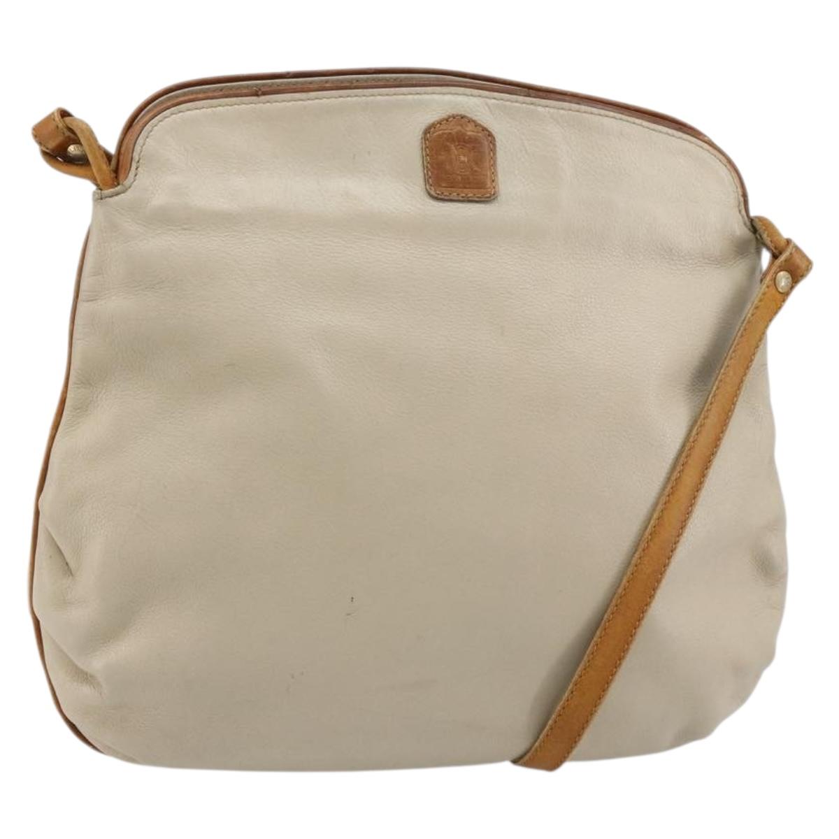 CELINE Shoulder Bag Leather Beige