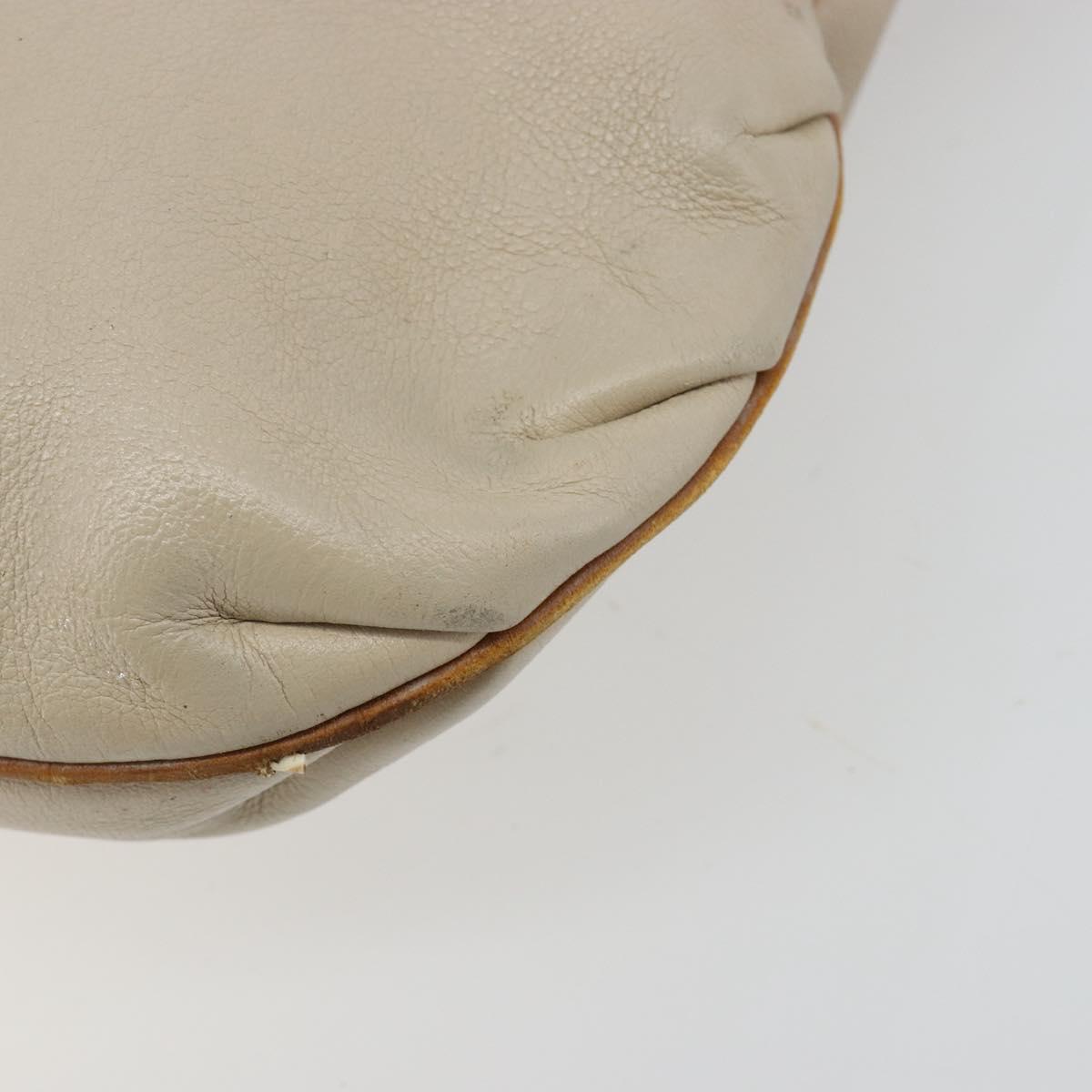 CELINE Shoulder Bag Leather Beige
