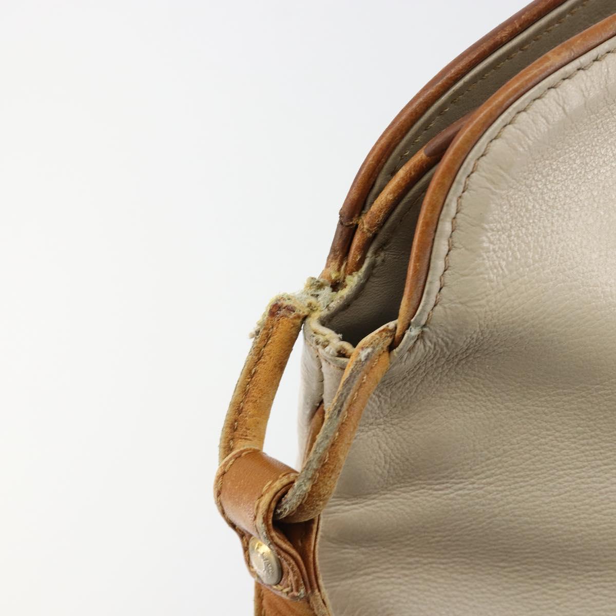 CELINE Shoulder Bag Leather Beige