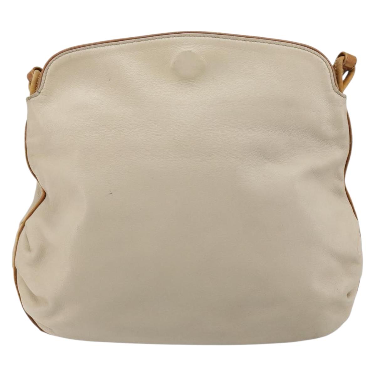 CELINE Shoulder Bag Leather Beige