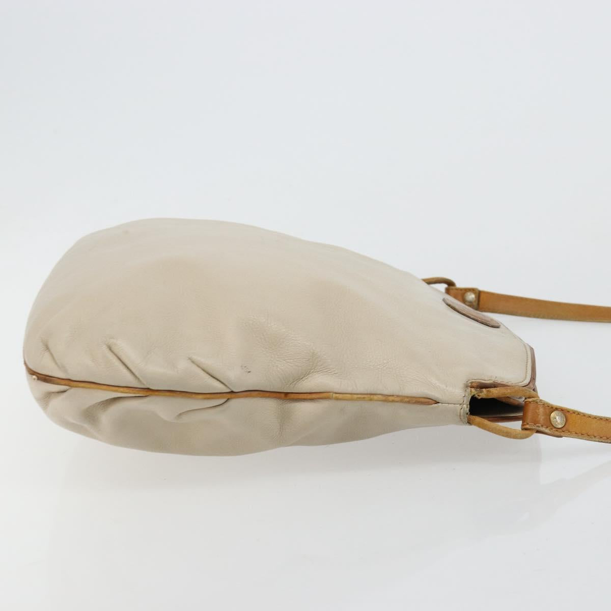 CELINE Shoulder Bag Leather Beige