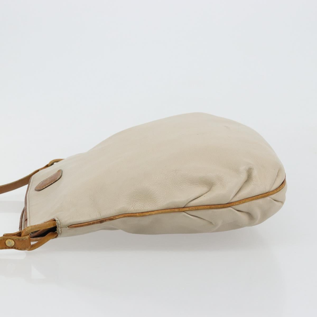 CELINE Shoulder Bag Leather Beige