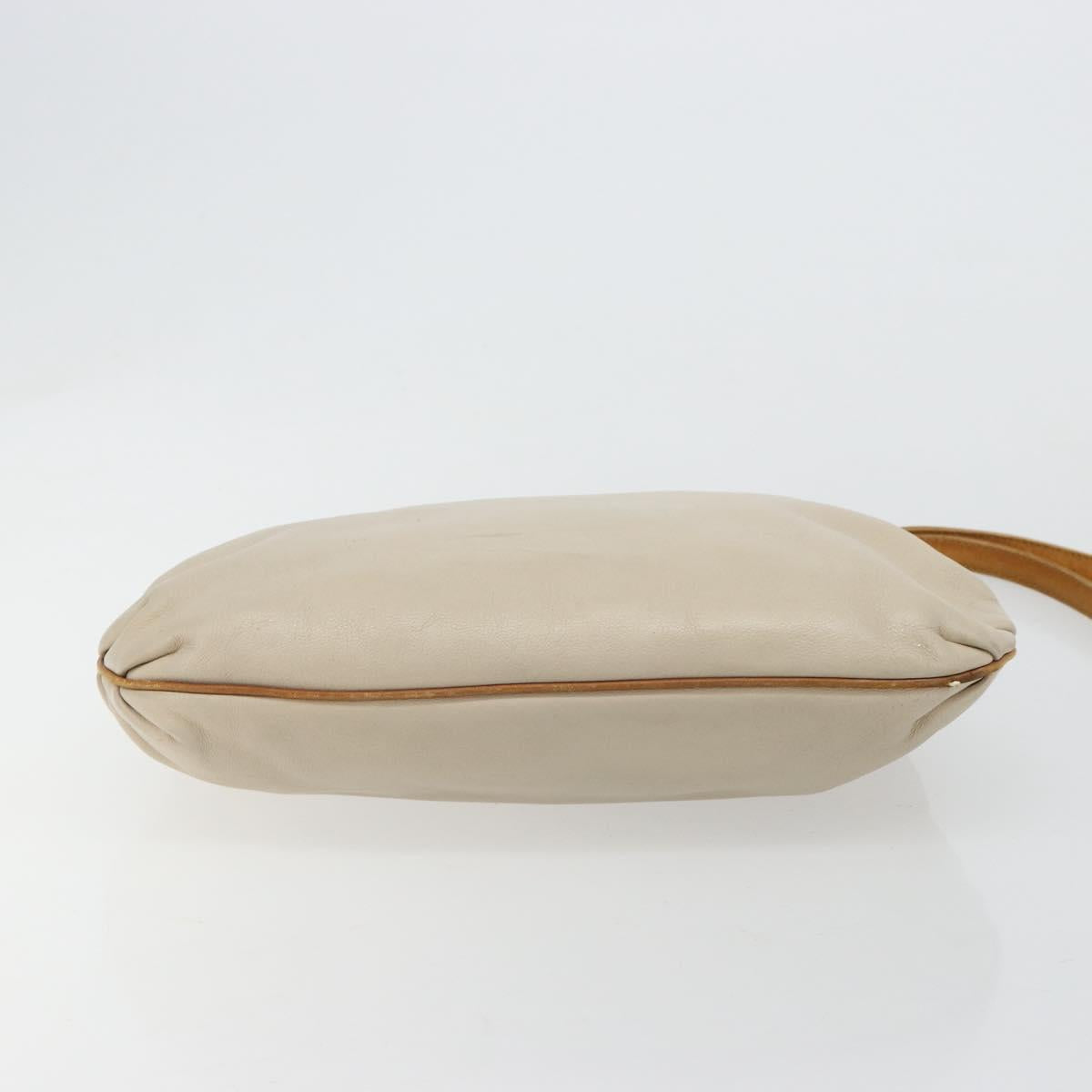 CELINE Shoulder Bag Leather Beige