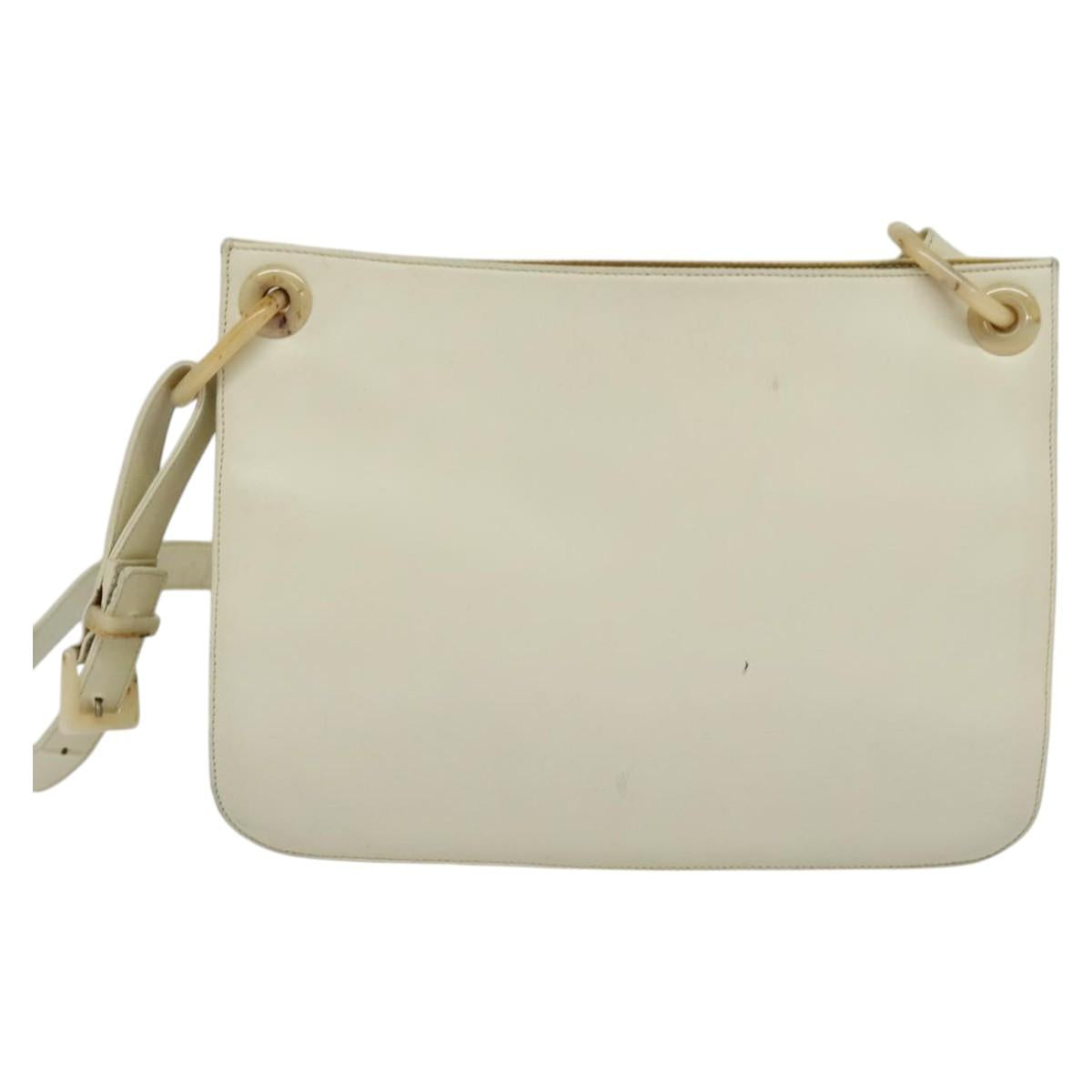 PRADA Shoulder Bag Leather Beige
