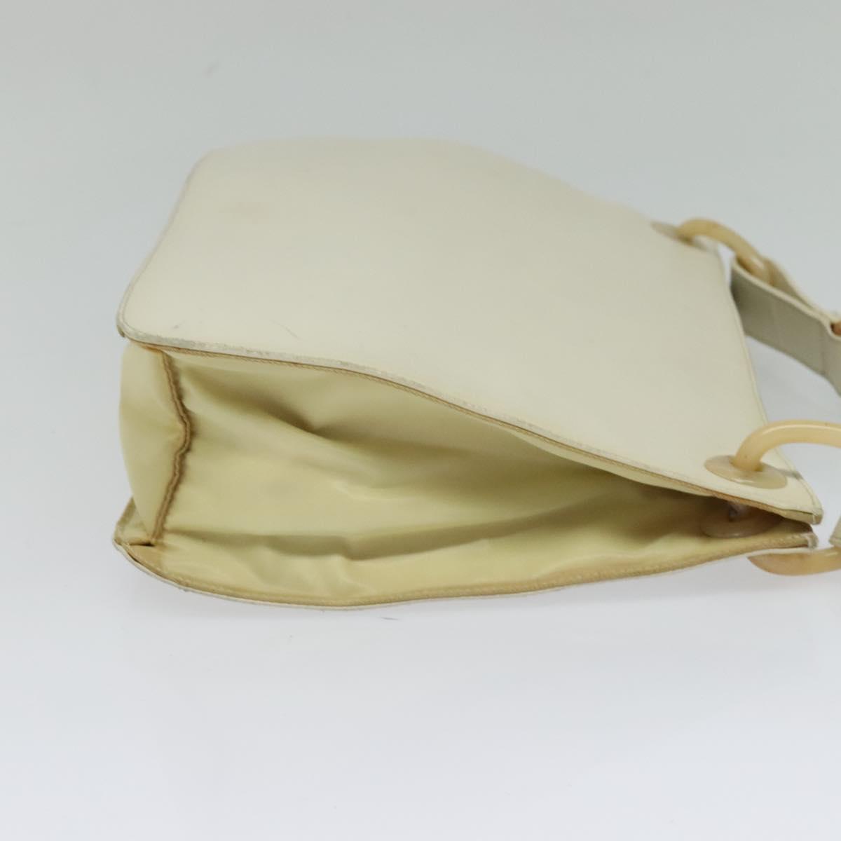 PRADA Shoulder Bag Leather Beige