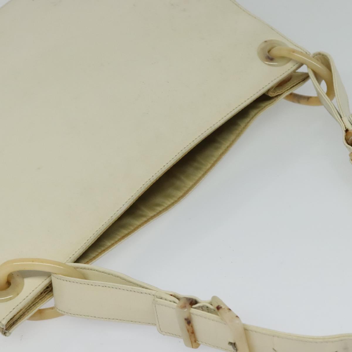 PRADA Shoulder Bag Leather Beige
