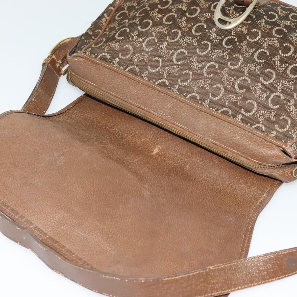 CELINE C Sulky Shoulder Bag Canvas Brown
