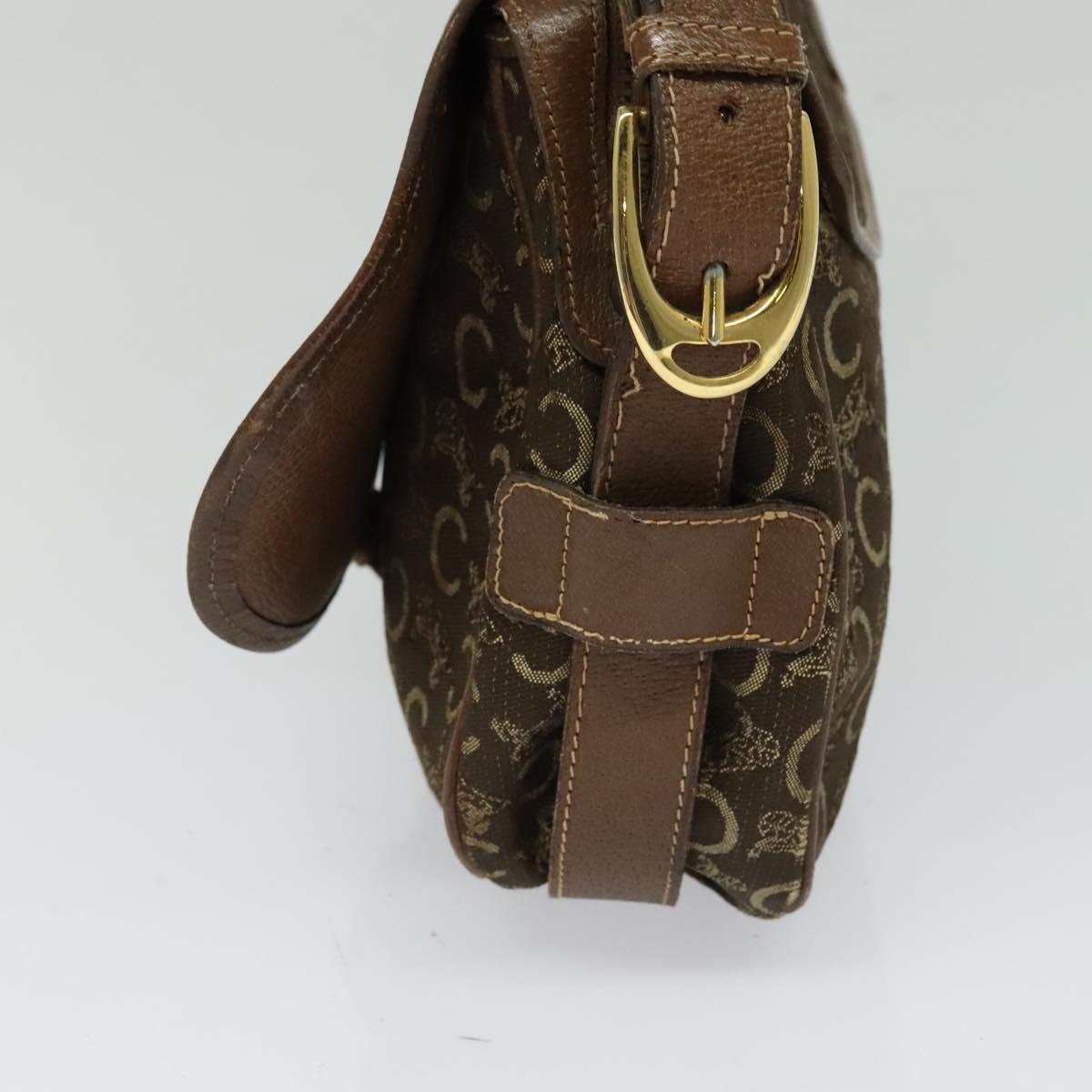 CELINE C Sulky Shoulder Bag Canvas Brown