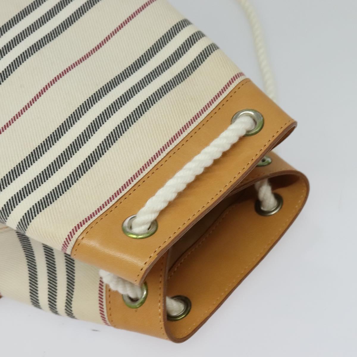 BURBERRY Shoulder Bag Canvas Leather White