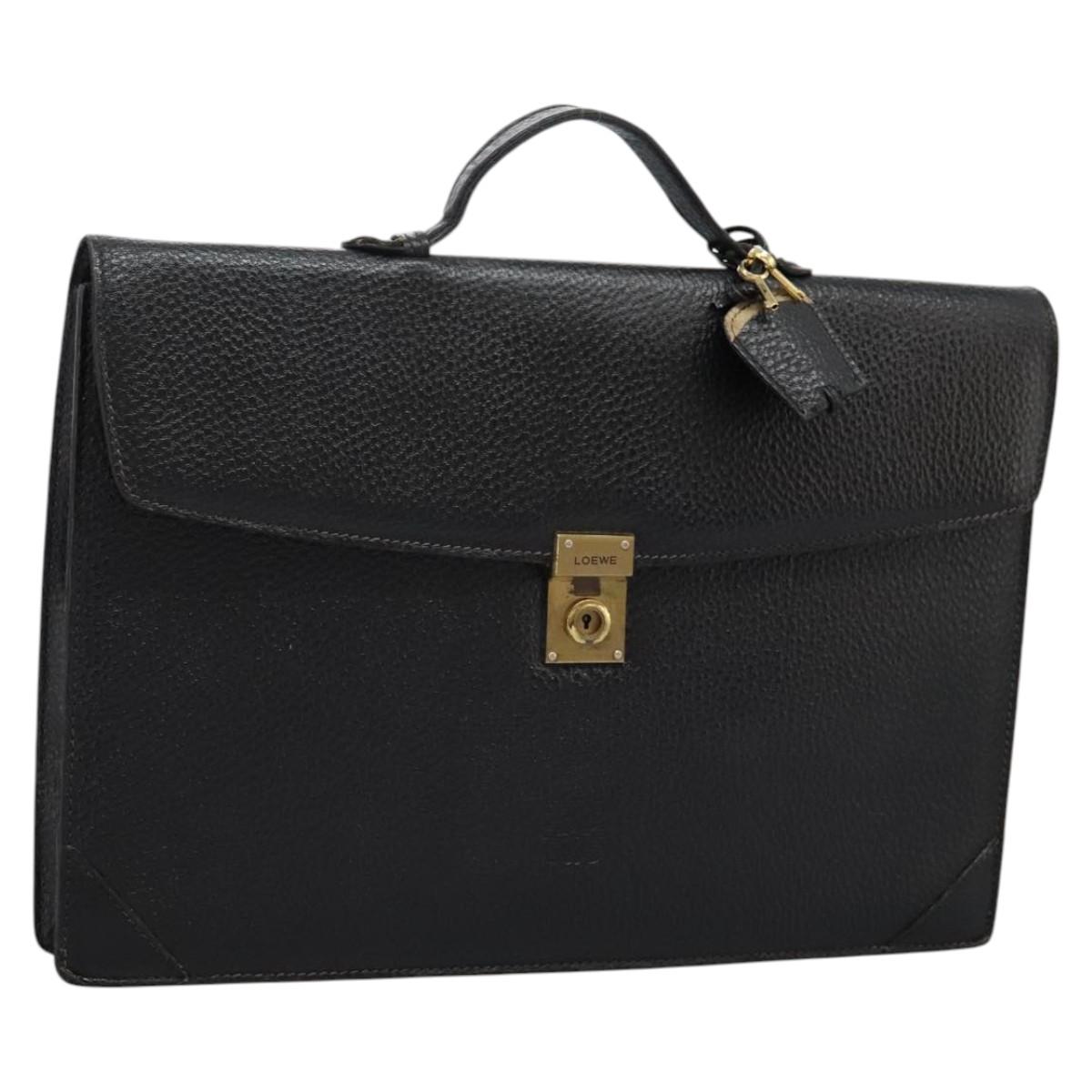 LOEWE Anagram Business Bag Leather Black