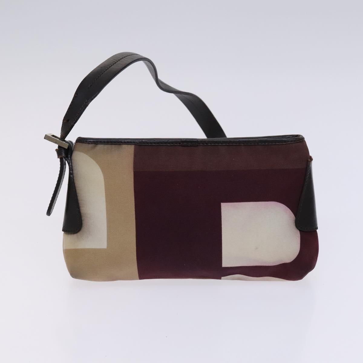 BALLY Shoulder Bag Canvas Leather 5Set Beige Brown Navy