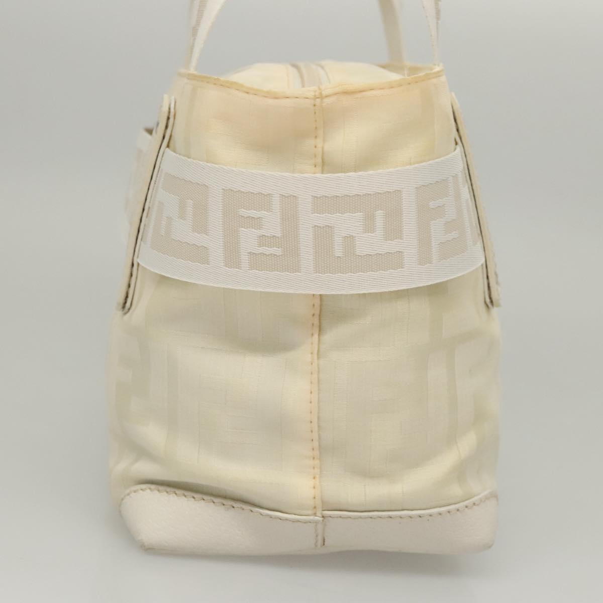 FENDI Hand Bag Nylon White Silver