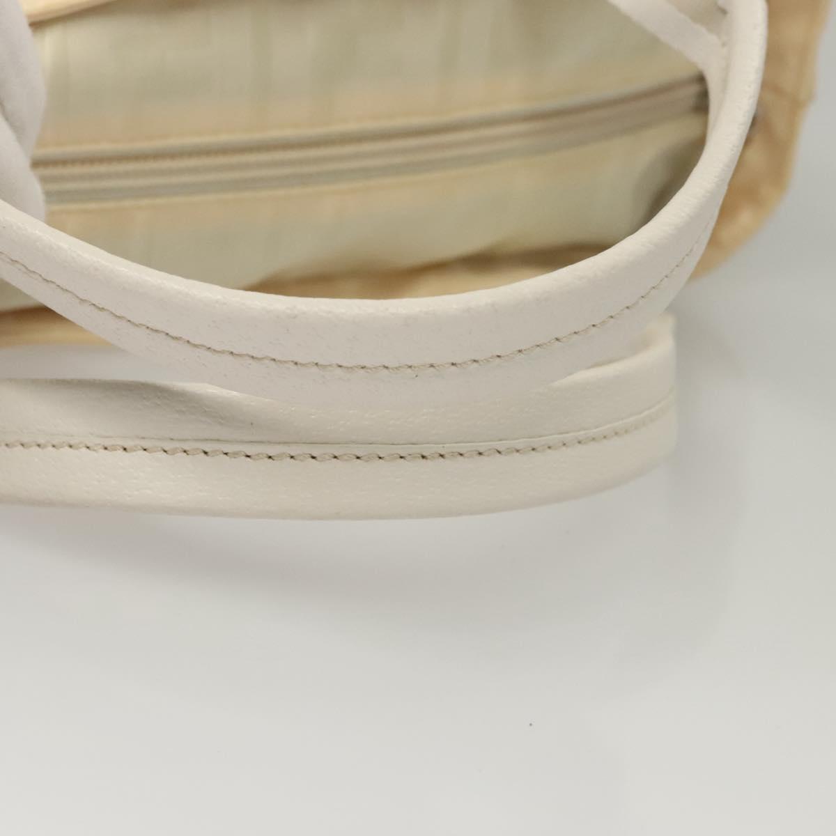 FENDI Hand Bag Nylon White Silver