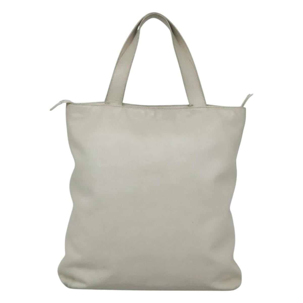 CHANEL COCO Mark Tote Bag Leather White CC